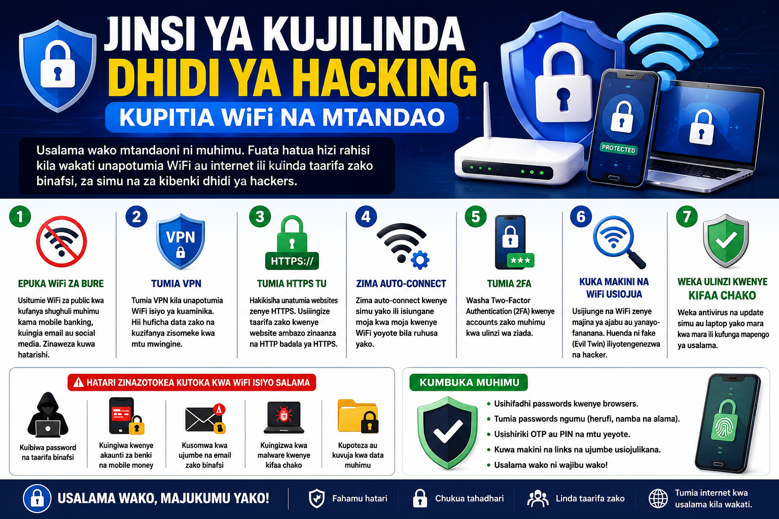 Jinsi ya Kujilinda dhidi ya Hacking Kupitia WiFi na Mtandao